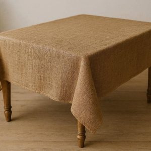Rustic Burlap Jute Tablecloth Natural Textured Boho Style Fabric Table Cover For Country Weddings Events