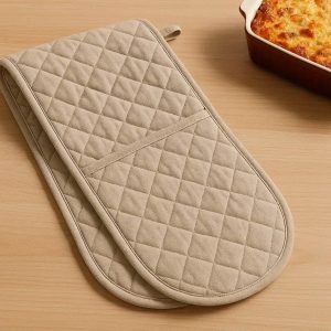 29 Double Oven Mitt Heat Resistant Long Pocket Baking Glove Thick Cotton Fabric Casserole Holder For Kitchen Serving
