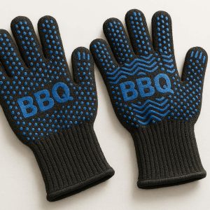 30 Arramid Fiber Heat Resistant BBQ Gloves Non Slip Silicone Textured Grill Gloves For Cooking Smoker Baking Fireplace