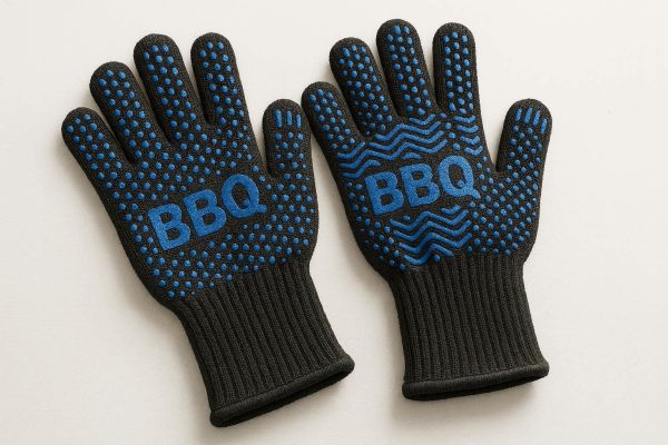 30 Arramid Fiber Heat Resistant BBQ Gloves Non Slip Silicone Textured Grill Gloves For Cooking Smoker Baking Fireplace