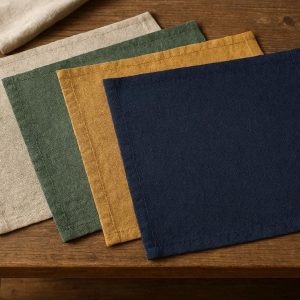 7 Heavy Duty Linen Placemats Solid Color Farmhouse Style Washable Fabric Table Mats For Kitchen Everyday Dining